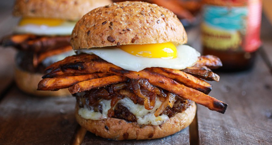 Aussie burger with Phoenix Frozen Foods’ sweet potato fries